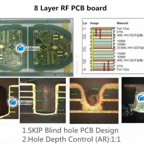 8 layer RF PCB blind hole Board