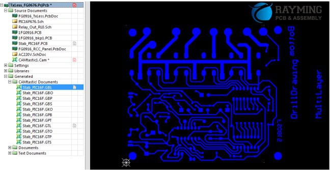 Figure 4 Gerber Files generated and viewed in CAMTastic Bottom Layer view