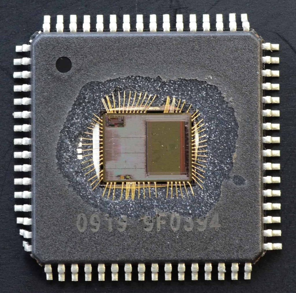 Decapsulated Microcontroller IC Crack