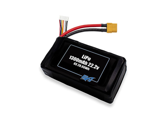 LiPo 1300mAh 6S 22.2v Battery Pack