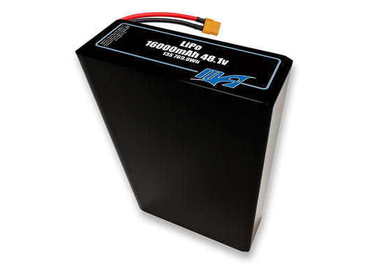 A MaxAmps LiPo 16000mAh 13S 2P 48.1 volt battery pack