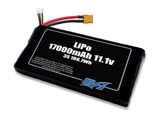 A MaxAmps LiPo 17000mAh 3S 11.1 volt battery pack