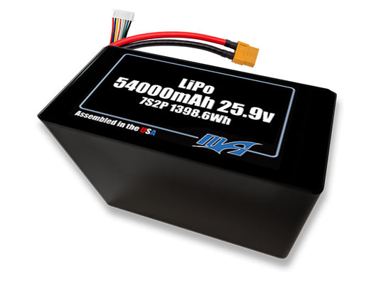 LiPo 54000mAh 7S2P 25.9v NMC Battery Pack