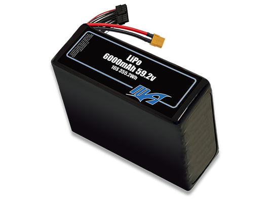 A MaxAmps LiPo 6000mAh 16S 59.2 volt battery pack