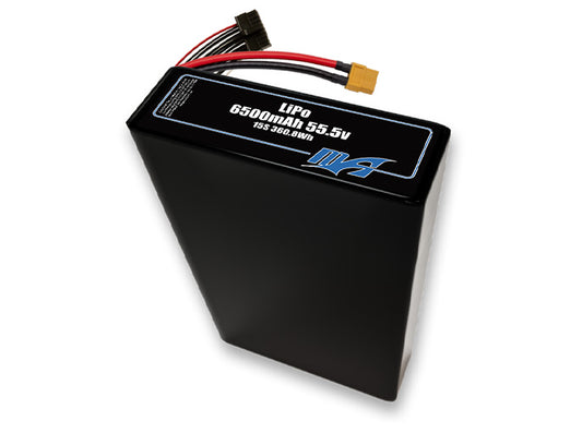 A MaxAmps LiPo 6500mAh 15S 2P 55.5 volt battery pack