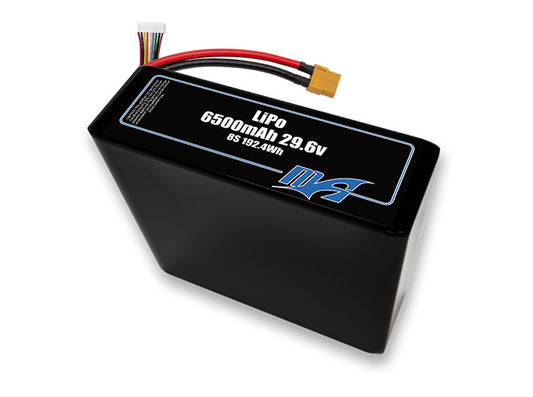 A MaxAmps LiPo 6500mAh 8S 2P 29.6 volt battery pack